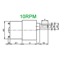 37mm 520 series 6 volt dc gear motor 10RPM