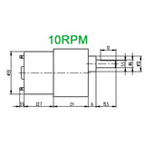 37mm 520 series 6 volt dc gear motor 10RPM