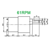 37mm 520 series 6 volt dc gear motor 61RPM