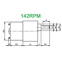 37mm 520 series 6 volt dc gear motor 142RPM