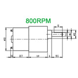 37mm 520 series 6 volt dc gear motor 800RPM