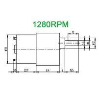 37mm 520 series 6 volt dc gear motor 1280RPM