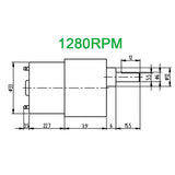 37mm 520 series 6 volt dc gear motor 1280RPM