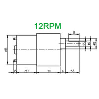 37mm 520 series 24V DC gear motor 12RPM