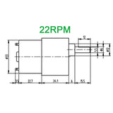 37mm 520 series 24V DC gear motor 22RPM