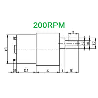 37mm 520 series 24V DC gear motor 200RPM