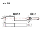 Small Linear Actuator For Raspberry PI 150MM Stroke 42 lbs 188N Load (Model 0041629)