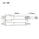 17.5MM Stroke Micro Linear Actuator 6V 12V 24V DC 188N Thrust (Model 0041642)