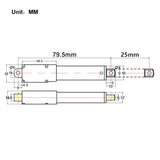 Small Linear Actuator 25MM Stroke 188N Thrust Used in Limited Space (Model 0041647)