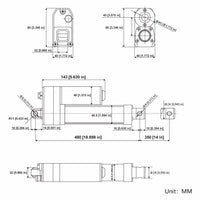 Quiet & Waterproof Linear Actuator IP67 Home and Outdoor Use 14 Inch 350mm (Model 0041939)