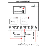 2 Channels AC 110V 220V Dry Relay Output RF Wireless Remote Receiver