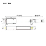 21MM Stroke Micro Linear Actuator 6V 12V 24V DC 188N Thrust