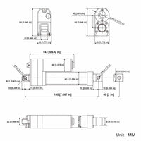 Quiet & Waterproof Linear Actuator IP67 Home and Outdoor Use 2 Inch 50mm (Model 0041933)