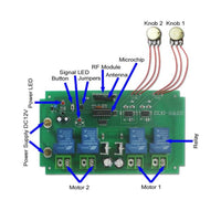 30A RF Wireless Remote Control Switch With Speed Adjustable Function For Two DC Motors Or Linear Actuators (Model 0020503)