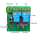 Wide Range 30A Wireless Remote Control RF Receiver With 2 Dry Relay Outputs (Model 0020338)