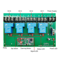 5000M Long Distance Waterproof DC Power Input Receiver With 4 CH 30A High Power Dry Relay Outputs (Model 0020108)