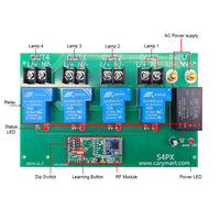 5 Miles 4 Channels 30A High Power AC Power Output RF Wireless Receiver With Remote Control and Waterproof Function (Model 0020672)