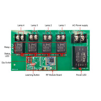 5000M 433Mhz Remote Receiver With 4 Channels AC Power Output