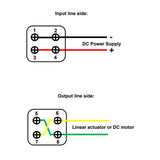 Two-Way Self-Reset Cross Rocker Switch For Linear Actuator / DC Motor