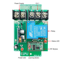 DC RF Wireless Relay Switch With 12 CH Transmitter and 12 Single-Channel Receivers (Model 0020364)