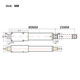 Diy Micro Linear Actuator 25MM Stroke 42 lbs 188N Load Capacity