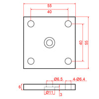 Head Fixed Mounting Flat Plate Bracket for Electric Linear Actuator A