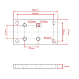 Bottom Fixed Mounting Square Plate Bracket for Linear Actuator B