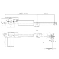 Four DC 12V 24V 1300 lbs 6000N Industrial Electric Linear Actuators B Synchronous Control Set (Model 0043052)