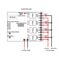 Four Way WIFI / Bluetooth Relay Switch Remote Control For Smart Home (Model 0022015)