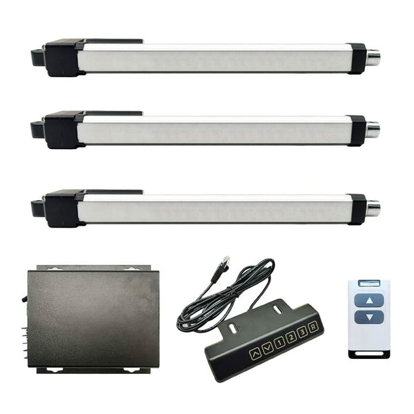 Three Quiet & Waterproof Electric Linear Actuators J Synchronous Control Set