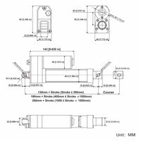 Three Quiet & Waterproof Electric Linear Actuators J Synchronous Control Set (Model 0043066)