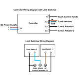 Two DC 12V 24V 450 lbs 2000N Electric Linear Actuators A Synchronous Control Set (Model 0043049)