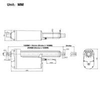 Two DC 12V 24V 2700 lbs 12000N Linear Actuators Heavy Load F Synchronous Control Set (Model 0043055)