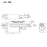 Two DC 12V 24V 2700 lbs 12000N Linear Actuators Heavy Load F Synchronous Control Set (Model 0043055)