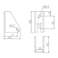 Electric Linear Actuator Fixed Mounting Bracket A (model 0043001)