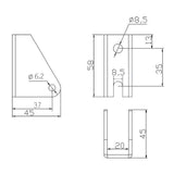 Electric Linear Actuator Fixed Mounting Bracket A (model 0043001)