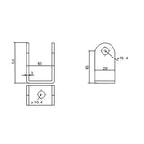 Electric Linear Actuator Fixed Mounting Bracket B (model 0043002)