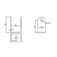 Electric Linear Actuator Fixed Mounting Bracket E (model 0043008)