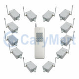 One-Control-Twelve DC 30A High Power RF Wireless Relay Switch With 1 12 Channel Transmitter And 12 Single-Channel Receivers (Model 0020364)