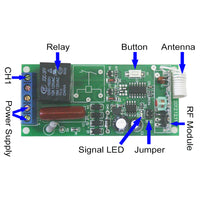 1 Channel Three Modes Control 433MHz AC Wireless Receiver Module (Model 0020612)