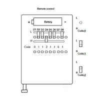 8 Buttons 500M RF Radio Remote Control / Transmitter With Up Down Keysyms (Model 0021072)