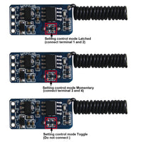 Mini 4~12V Input Output Remote Control Reveiver Transmitter Momentary Interlocking Mode (Model 0020641)