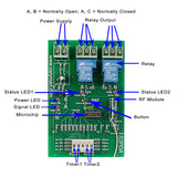 2 channel DC Automation radio frequency receiver waterproof with adjustable time delay+Antenna (Model 0020660)