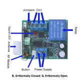 10A DC 6/9/12/24V RF Remote Control Switch---One Transmitter Controls 4 Receivers (Model 0020627)