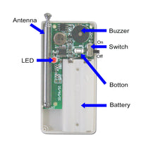 100M 315MHz RF Remote Beep Pager / Remote Beeper Time Delay - 5 Seconds Delay Function (Model 0020188)