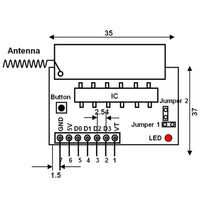 4 Channel High level Output Super Regeneration RF Receiver Module With Decoder (Model 0020316)