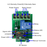 One-Control-Twelve DC 30A High Power RF Wireless Relay Switch With 1 12 Channel Transmitter And 12 Single-Channel Receivers (Model 0020364)