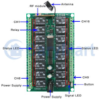 500M 16Way Normally Open / Normally Closed Dry Contact Wireless Remote Switch (Model 0020089)