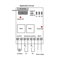 DC Motor Controller One 12-Button Transmitter Remote Control Four Motors Rotation (Model 0020607)