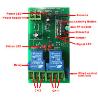 2KM Long Range 30A High Output RF Remote Control Kit With 2 Dry Contacts Relays (Model 0020339)